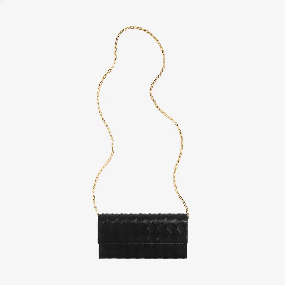 Bottega Veneta Bottega Veneta Intrecciato Wallet On Chain Black