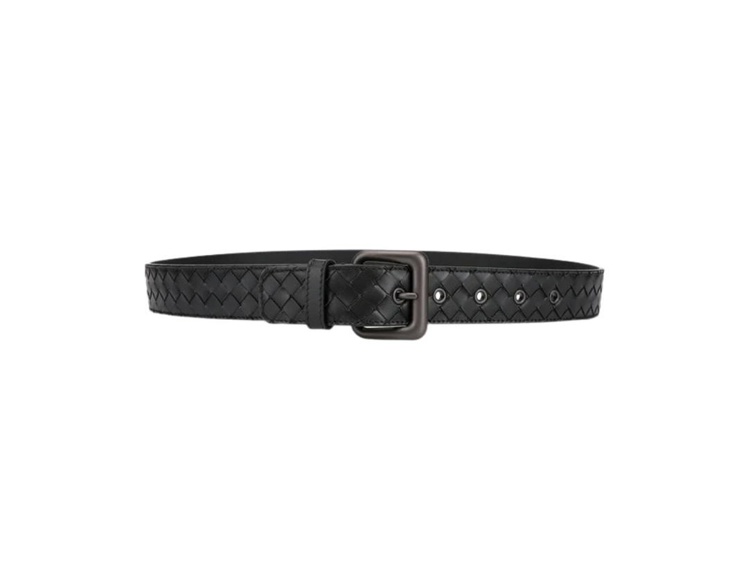 Bottega Veneta Bottega Veneta Intrecciato Weave Belt Black 35 MM