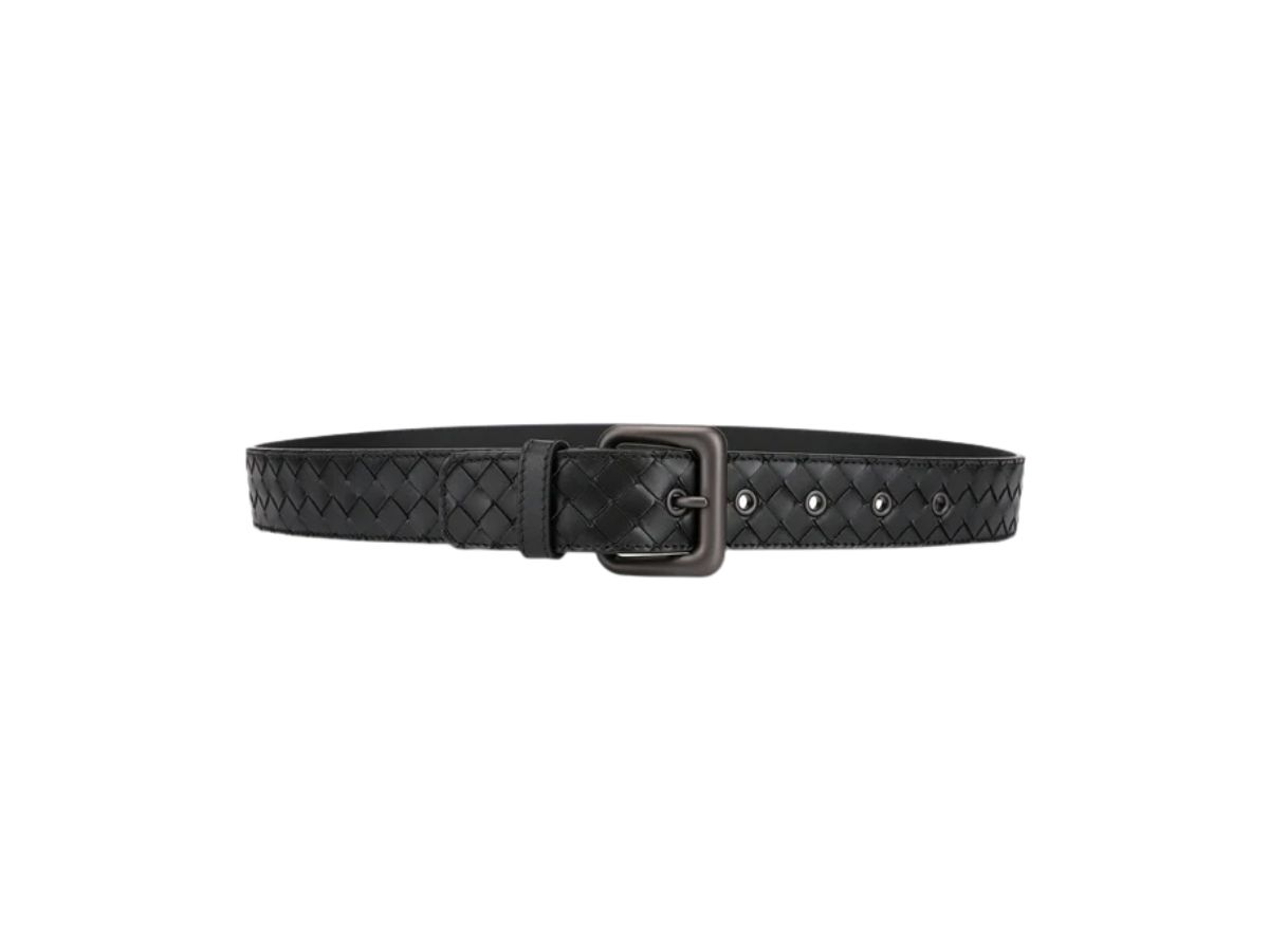 Bottega Veneta Bottega Veneta Intrecciato Weave Belt Black 35 MM