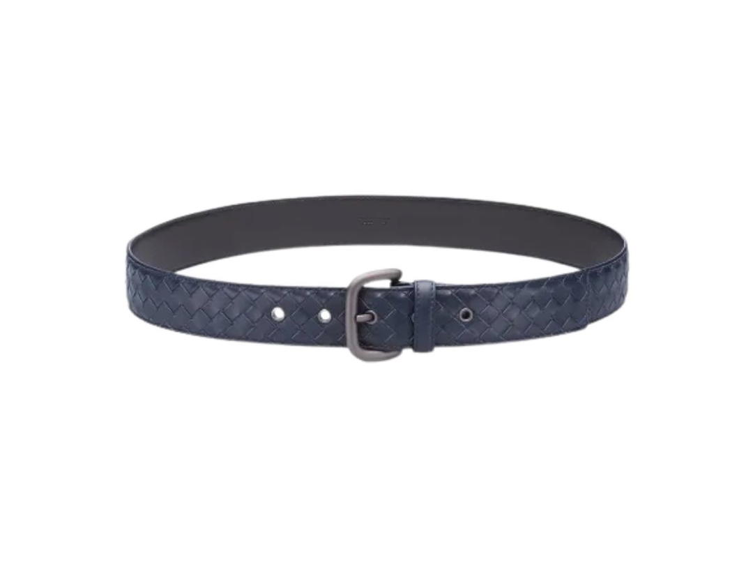 Bottega Veneta Bottega Veneta Intrecciato Weave Belt Blue 40 MM