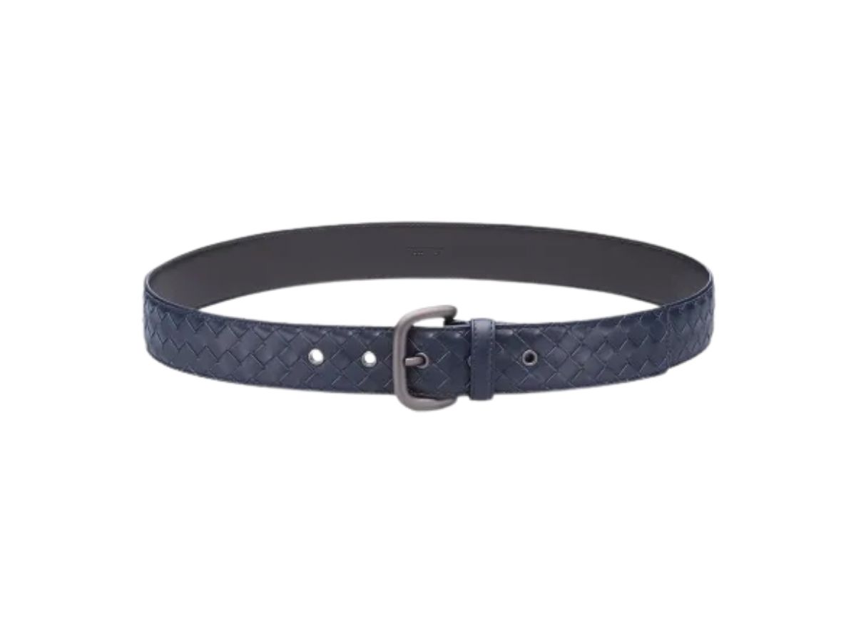 Bottega Veneta Bottega Veneta Intrecciato Weave Belt Blue 40 MM
