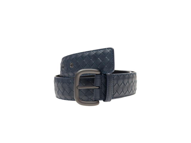 Bottega Veneta Bottega Veneta Intrecciato Weave Belt Blue 40 MM - view 2