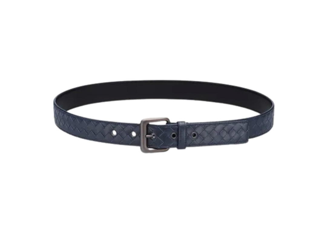 Bottega Veneta Bottega Veneta Intrecciato Weave Belt Blue 35 MM