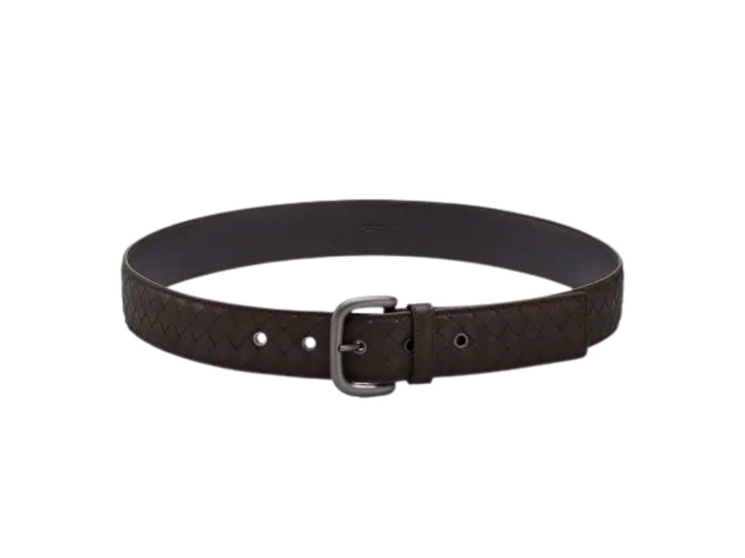 Bottega Veneta Bottega Veneta Intrecciato Weave Belt Brown 40 MM