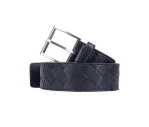 Buy Bottega Veneta Intrecciato Weave Belt In Calfskin Leather With Sliver Hardware Navy at Sasom – Authentic and Ready to Ship