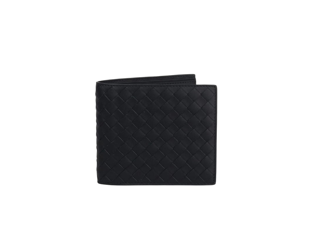 Bottega Veneta Bottega Veneta Intrecciato Weaving Half Wallet In Calfskin Leather With 8 Card Slots Black