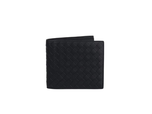 Bottega Veneta Bottega Veneta Intrecciato Weaving Half Wallet In Calfskin Leather With 8 Card Slots Black - view 1