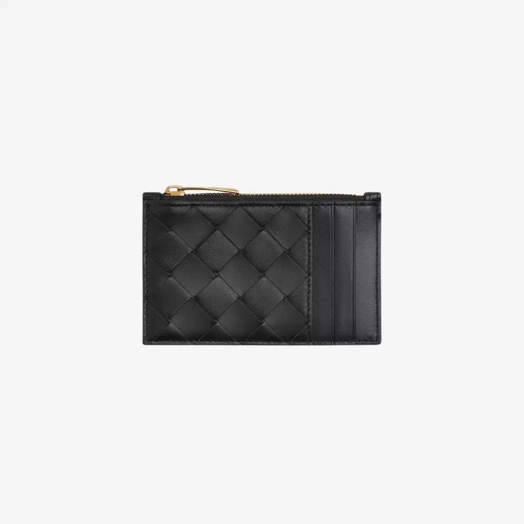 Bottega Veneta Bottega Veneta Intrecciato Zipped Card Case Black
