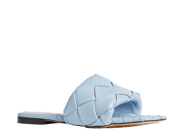 Bottega Veneta Bottega Veneta Lido Flat Sandal In Lambskin Leather Blue - view 3
