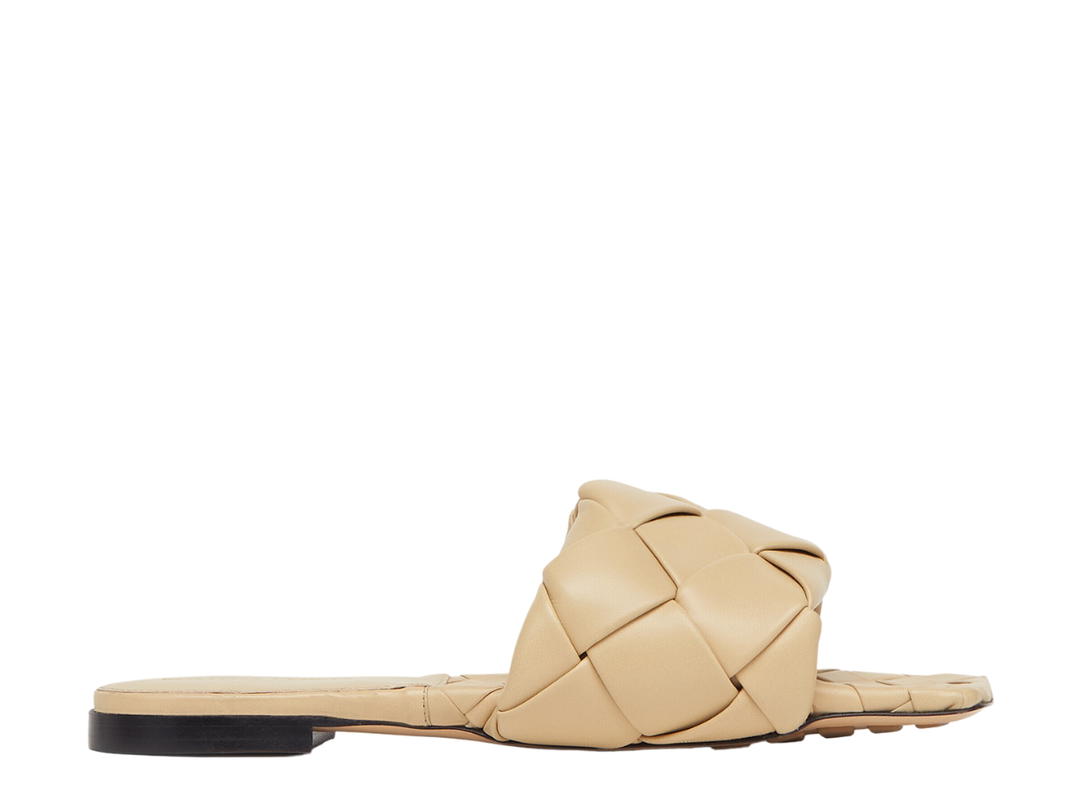 Bottega Veneta Bottega Veneta Lido Flat Sandal In Lambskin Leather With Rubber Leather Sole Cane Sugar