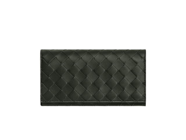 Bottega Veneta Bottega Veneta Long Wallet With Coin Purse In Calfskin With Silver Finish Hardware Ten Card Slots Dark Green - view 1