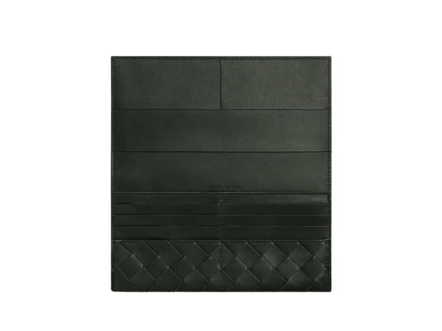 Bottega Veneta Bottega Veneta Long Wallet With Coin Purse In Calfskin With Silver Finish Hardware Ten Card Slots Dark Green - view 2