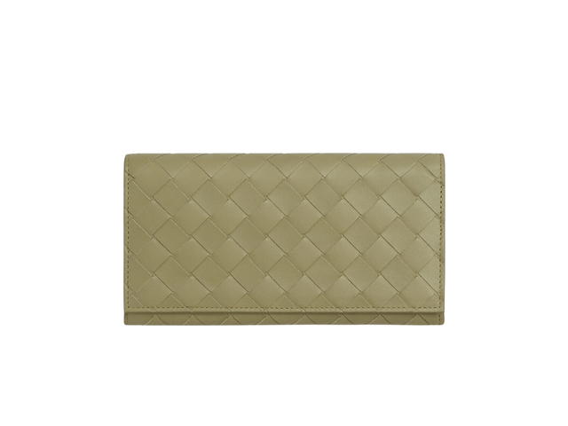 Bottega Veneta Bottega Veneta Long Wallet With Coin Purse In Calfskin With Silver Finish Hardware Ten Card Slots Travertine - view 1