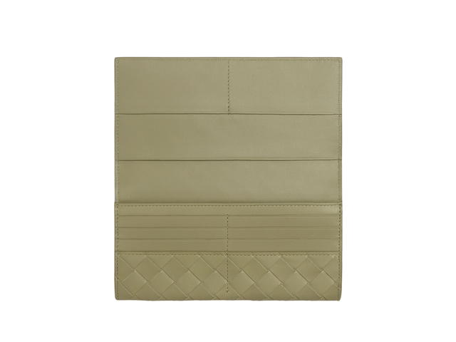 Bottega Veneta Bottega Veneta Long Wallet With Coin Purse In Calfskin With Silver Finish Hardware Ten Card Slots Travertine - view 2