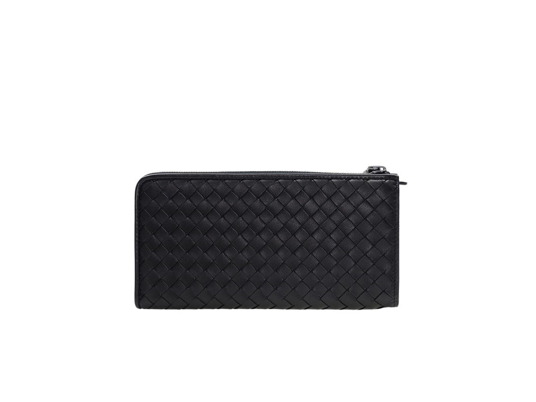 Bottega Veneta Bottega Veneta Long Zipper Wallet In Lambskin Leather Black