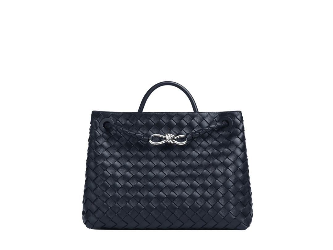 Bottega Veneta Bottega Veneta Medium Andiamo In Lambskin With Vintage Silver Finish Hardware Space