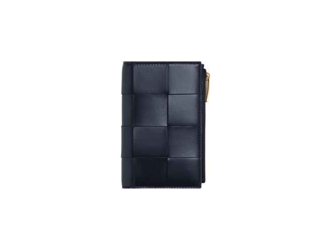 Bottega Veneta Bottega Veneta Medium Cassette Bi-Fold Zip Wallet In Lambskin With Gold Finish Hardware Space - view 1
