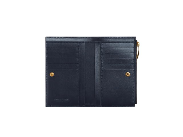 Bottega Veneta Bottega Veneta Medium Cassette Bi-Fold Zip Wallet In Lambskin With Gold Finish Hardware Space - view 2