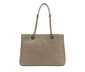 Buy Bottega Veneta Medium Double Chain Tote In Intrecciato Nappa With Gold Finish Hardware Grey at Sasom – Authentic and Ready to Ship