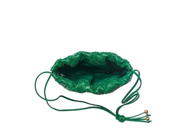 Bottega Veneta Bottega Veneta Mini Bulb Bag In Intrecciato Leather With Gold-Tone Metal Globes Green - view 2