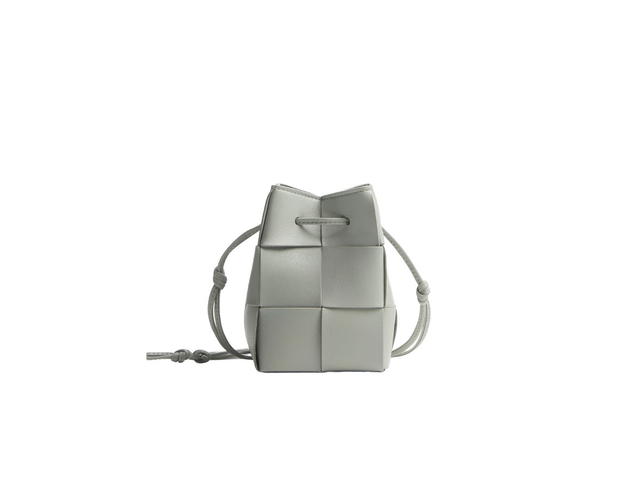 Bottega Veneta Bottega Veneta Mini Cassette Bucket Bag In Soft Lambskin Leather With Gold Finish Hardware Agate Grey - view 1
