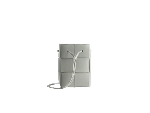 Bottega Veneta Bottega Veneta Mini Cassette Bucket Bag In Soft Lambskin Leather With Gold Finish Hardware Agate Grey - view 2