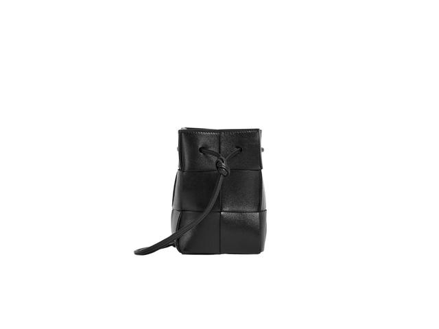 Bottega Veneta Bottega Veneta Mini Cassette Bucket Bag In Soft Lambskin Leather With Gold Finish Hardware Black - view 2