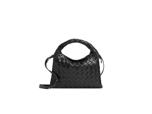 Bottega Veneta Bottega Veneta Mini Hop In Calfskin Leather With Brass Finish Hardware Black - view 1