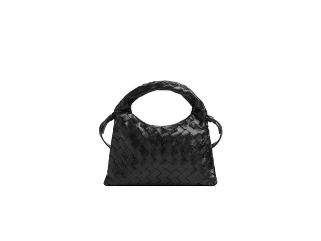 Bottega Veneta Bottega Veneta Mini Hop In Calfskin Leather With Brass Finish Hardware Black - view 4