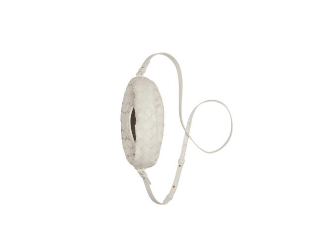Bottega Veneta Bottega Veneta Mini Hop In Calfskin Leather With Brass Finish Hardware White - view 3