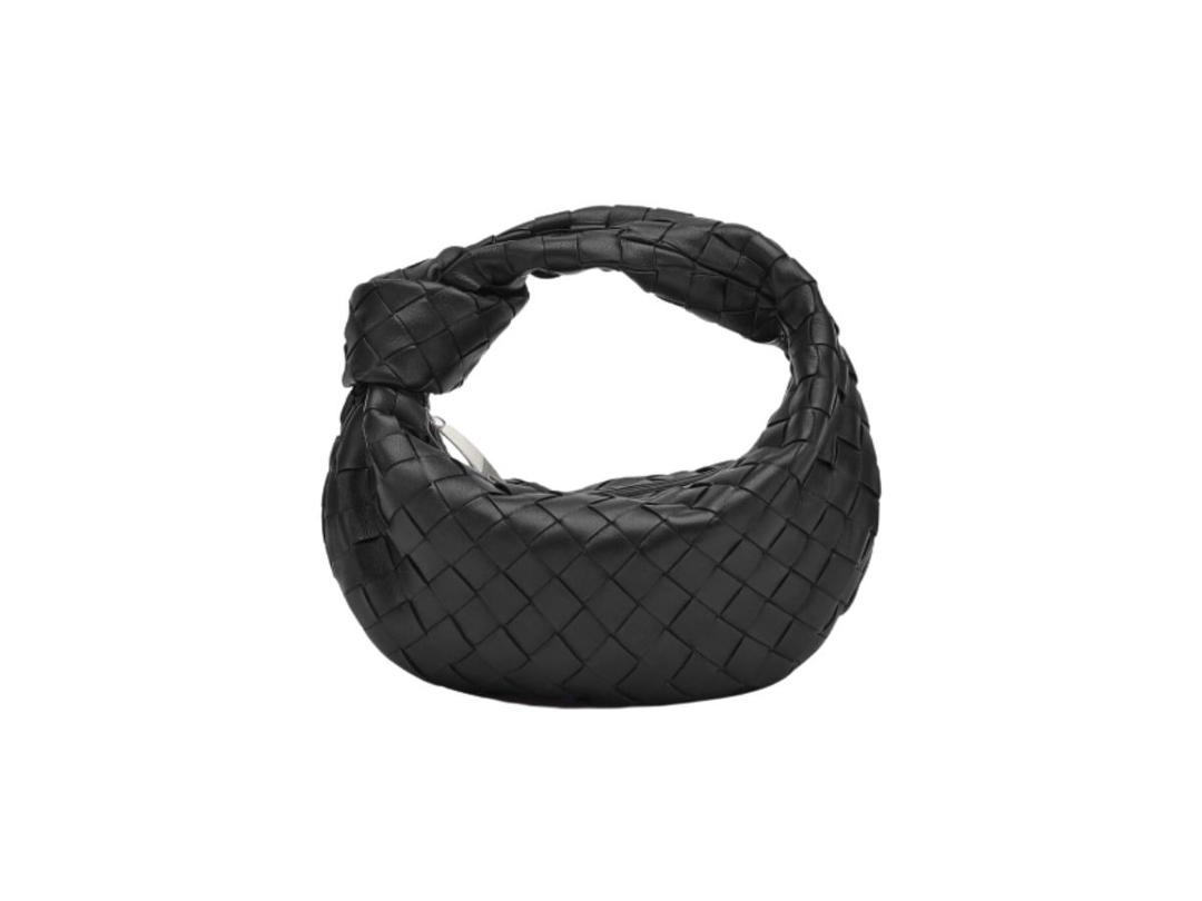 Bottega Veneta Bottega Veneta Mini Jodie In Lambskin Leather With Silver Finish Hardware Black