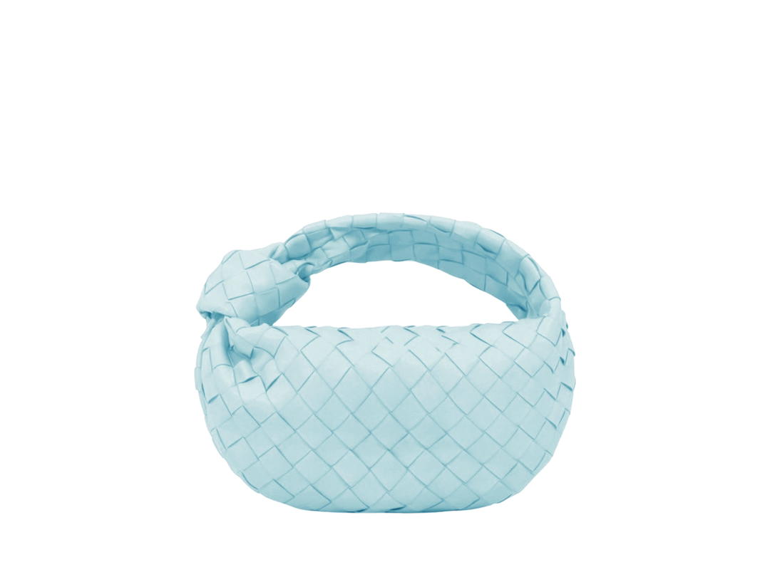 Bottega Veneta Bottega Veneta Mini Jodie In Lambskin Leather With Gold Finish Hardware Pale Blue