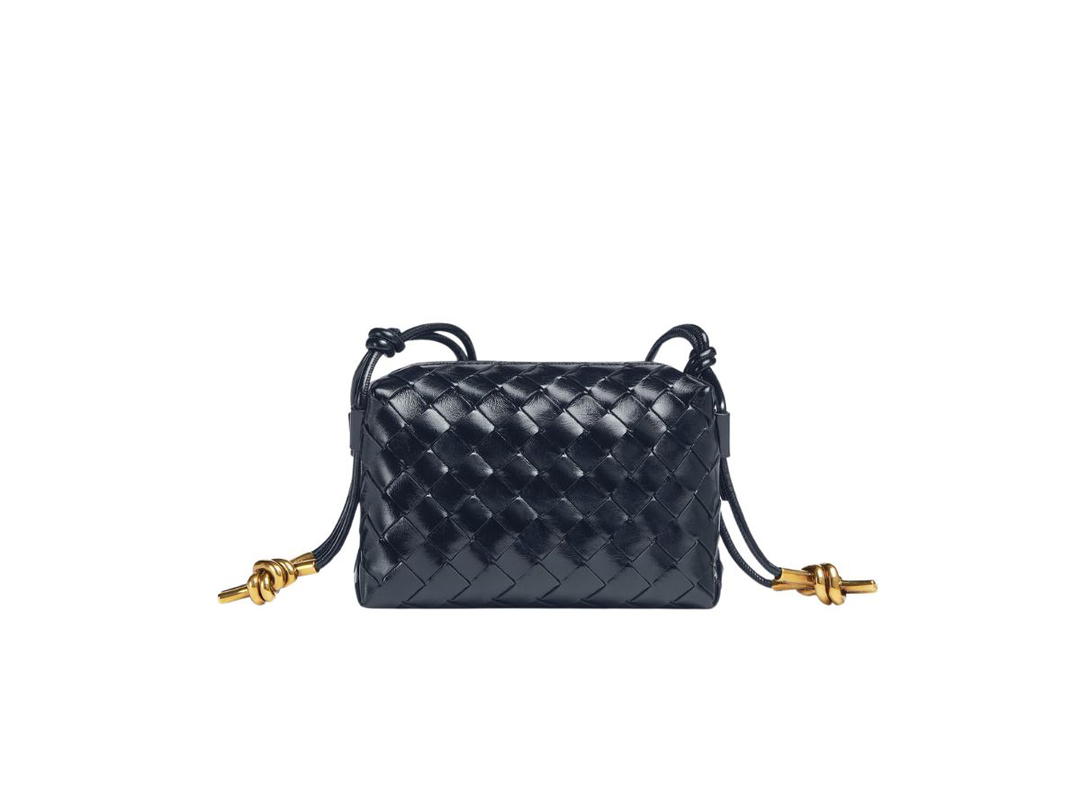 Bottega Veneta Bottega Veneta Mini Loop Camera Bag In Patent Calfskin Leather With Brass Finish Hardware Space