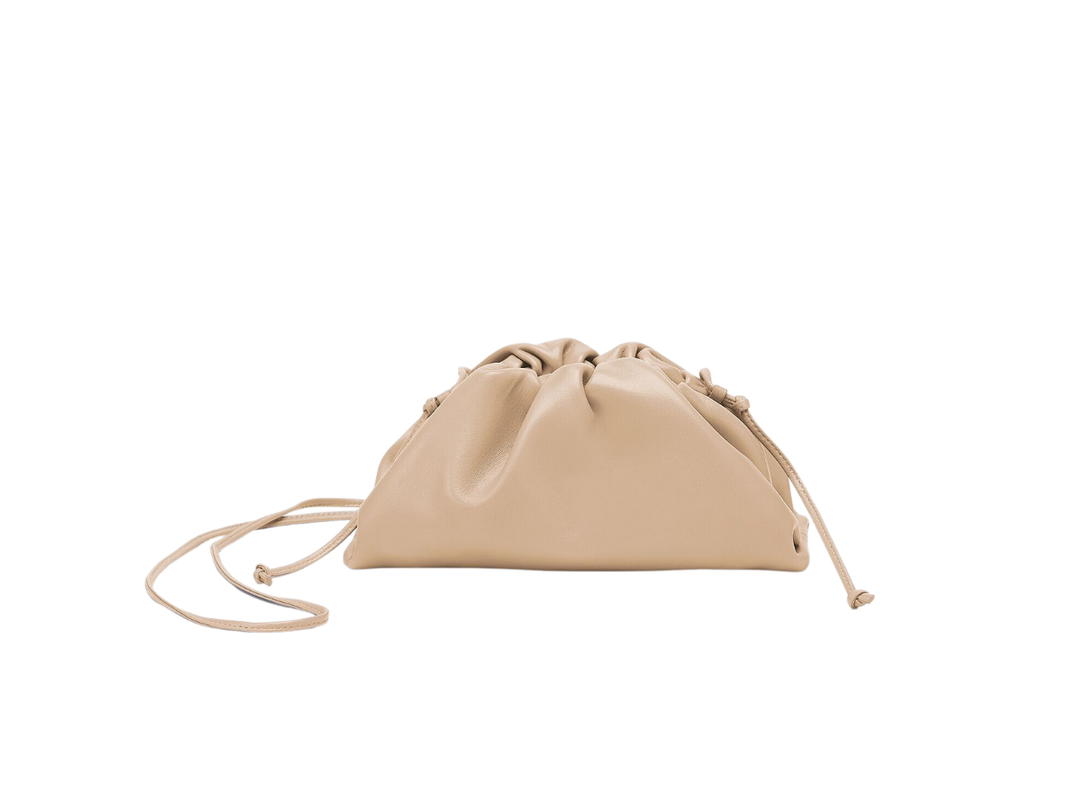 Bottega Veneta Bottega Veneta Mini Pouch Bag In Calf Skin Leather With Gold Finish Hardware Almond