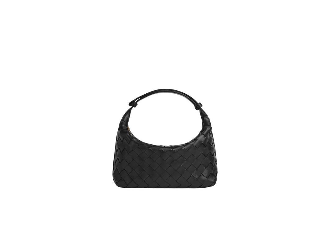 Bottega Veneta Bottega Veneta Mini Wallace In Soft Calfskin Leather With Gold Finish Hardware Black