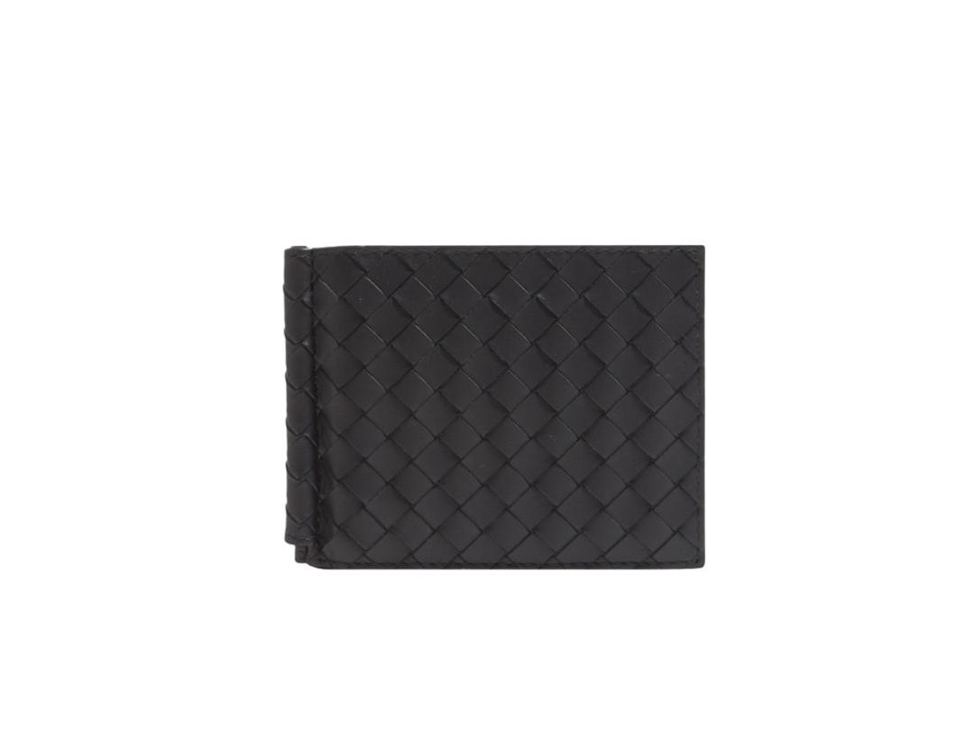 Bottega Veneta Bottega Veneta Money Clip Bi-Fold Wallet Black
