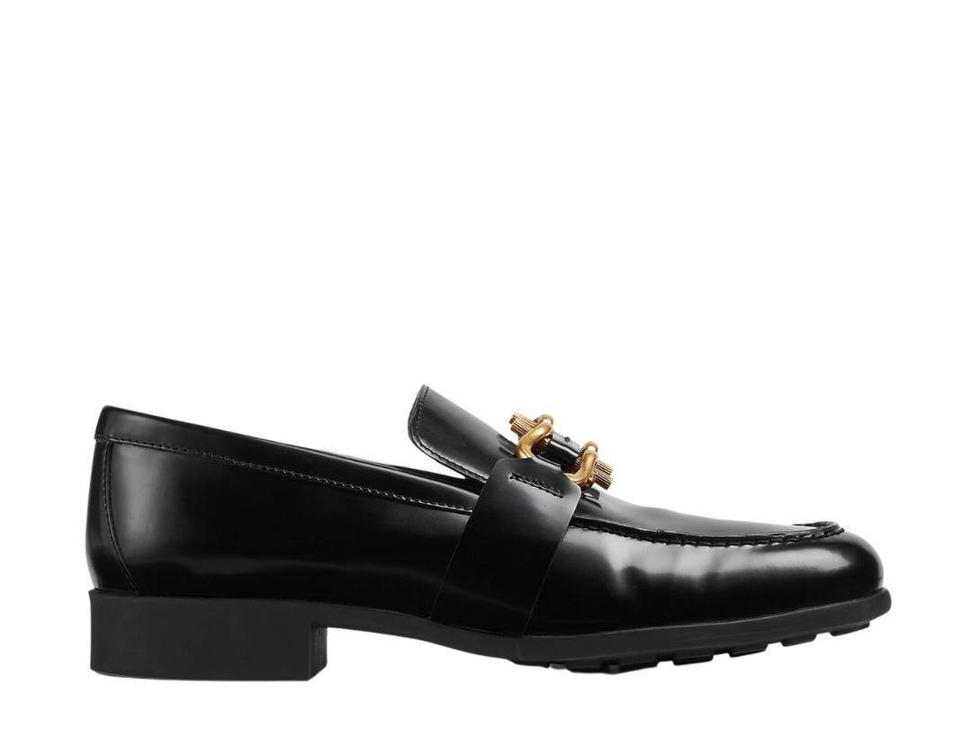 Bottega Veneta Bottega Veneta Monsieur Loafer In Glossy Leather With Gold Finish Hardware Black