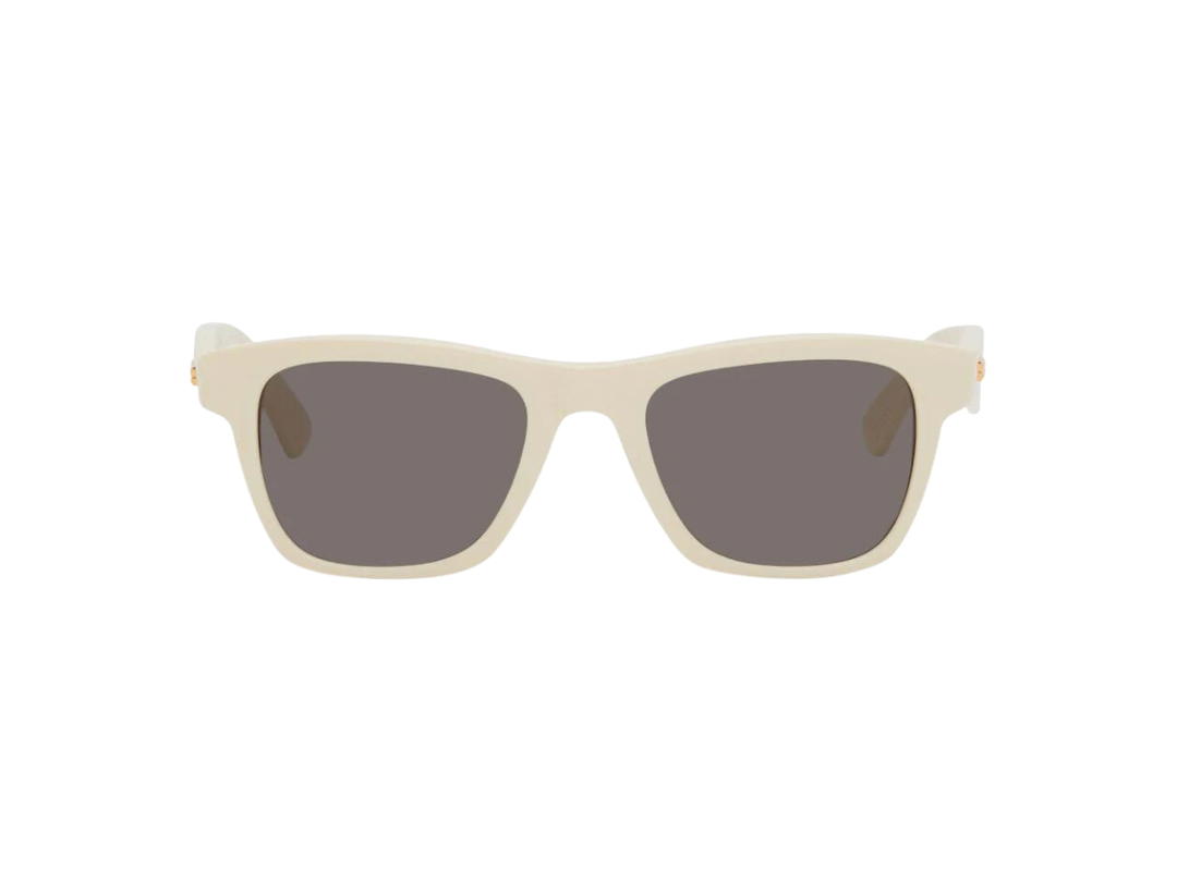 Bottega Veneta Bottega Veneta Off-White Square Sunglasses In Gray Lenses Ivory