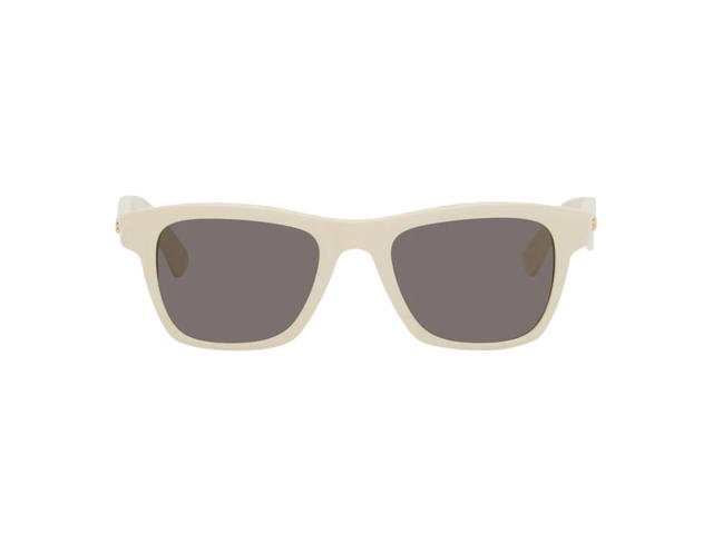 Bottega Veneta Bottega Veneta Off-White Square Sunglasses In Gray Lenses Ivory - view 1
