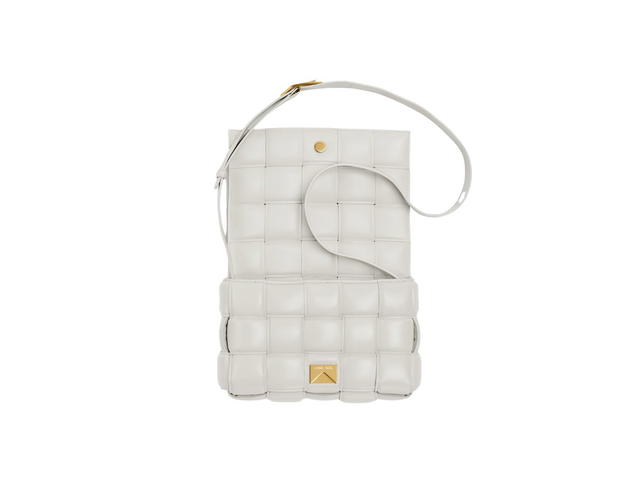 Bottega Veneta Bottega Veneta Padded Cassette In Intreccio Lambskin Leather With Gold Finish Hardware Chalk - view 2