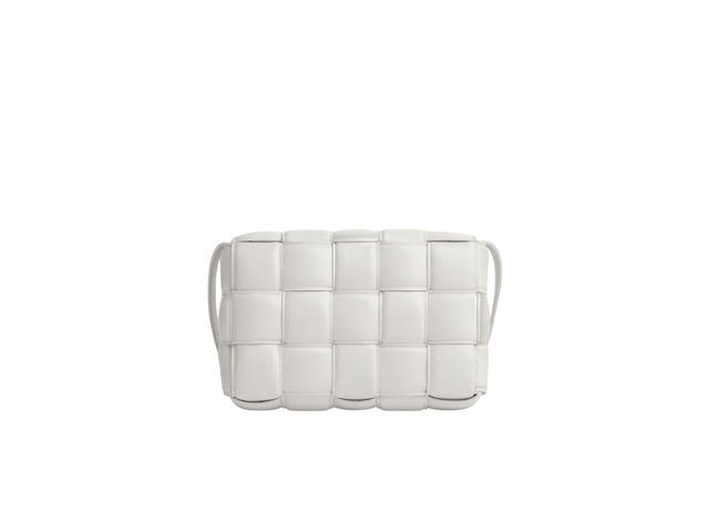 Bottega Veneta Bottega Veneta Padded Cassette In Intreccio Lambskin Leather With Gold Finish Hardware Chalk - view 3