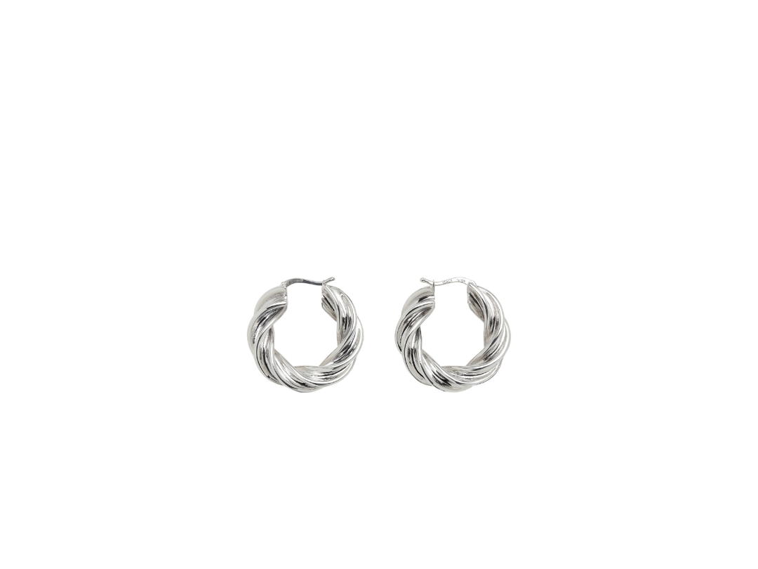 Bottega Veneta Bottega Veneta Pillar Hoop Earrings In 18K Gold-Finish Hardware Silver-Yellow Gold