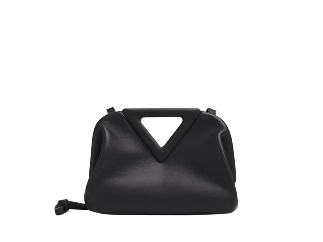 Bottega Veneta Bottega Veneta Point In Calfskin Leather With Silver Hardware Black