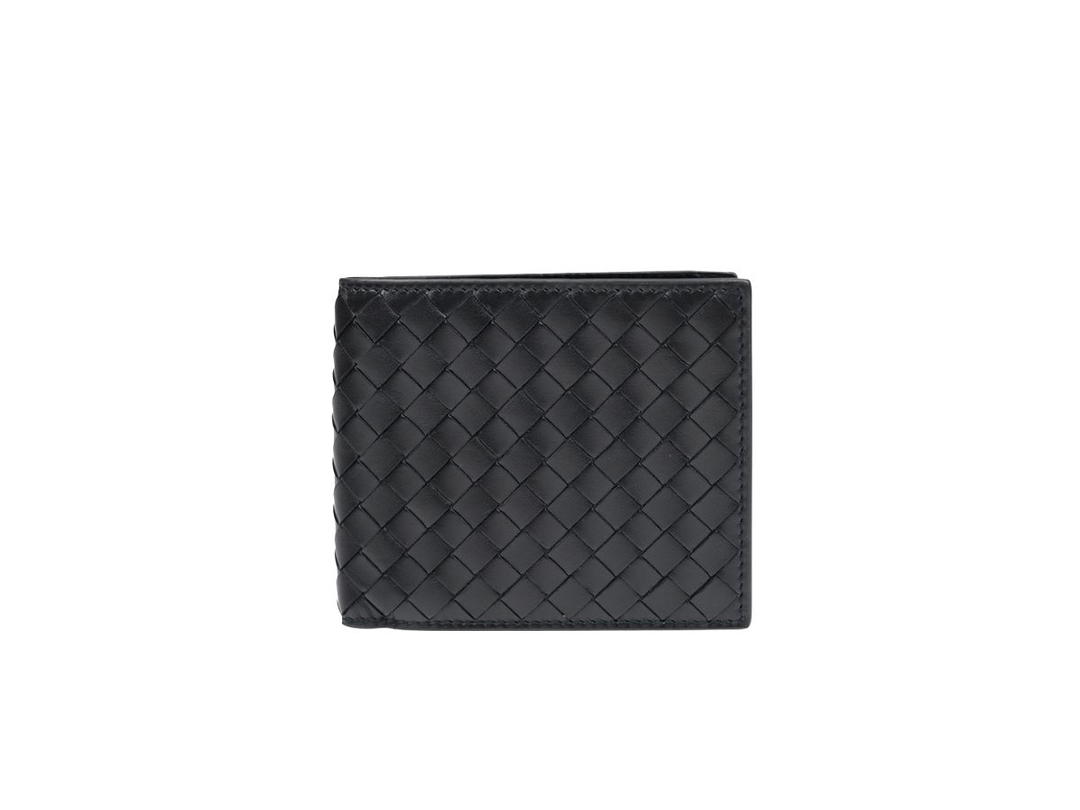 Bottega Veneta Bottega Veneta Intrecciato Bi-Fold Wallet In Calfskin With 8 Card Slots Nero