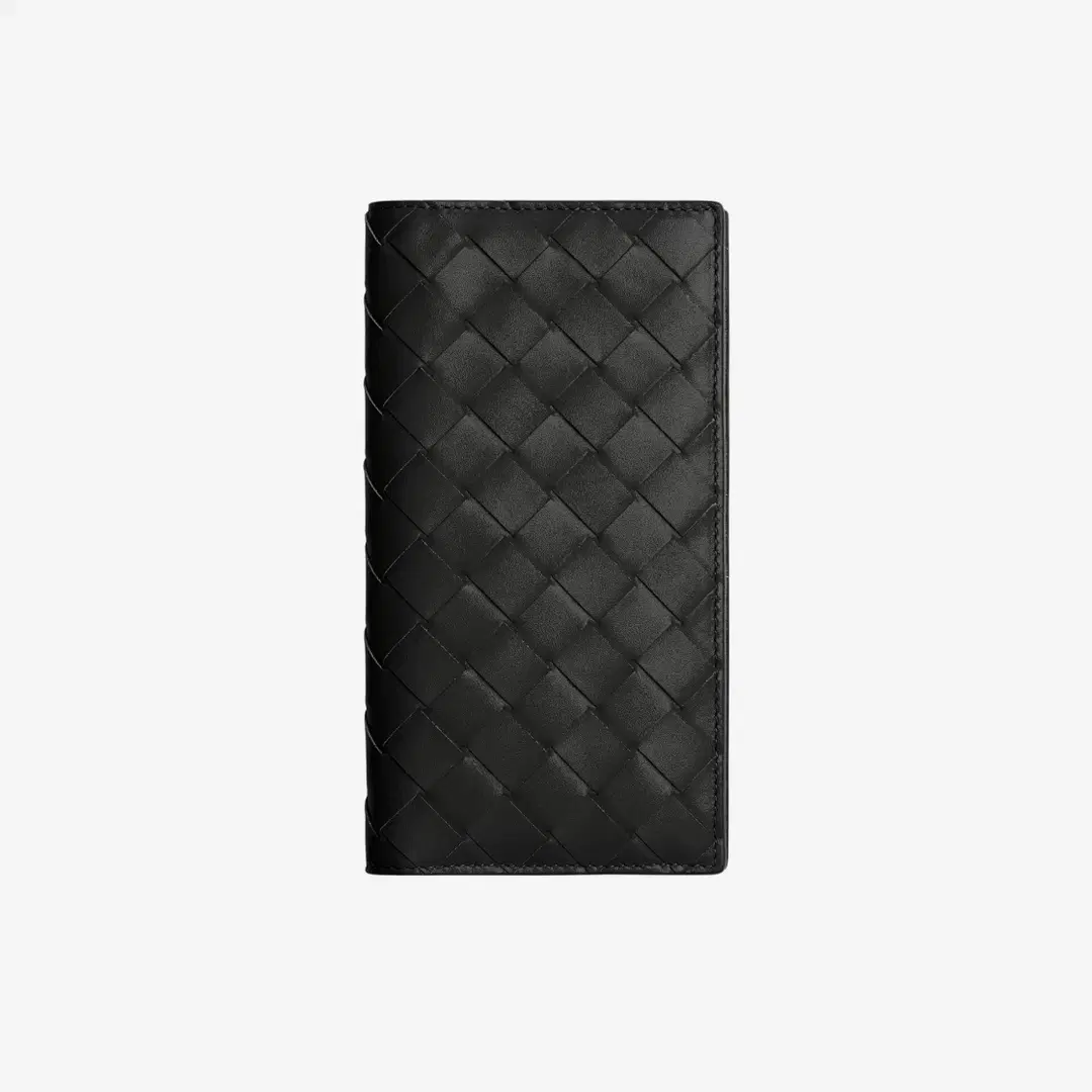 Bottega Veneta Bottega Veneta Slim Intrecciato Long Wallet Black