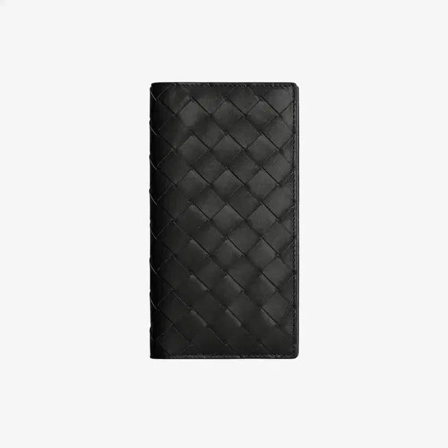 Bottega Veneta Bottega Veneta Slim Intrecciato Long Wallet Black - view 1