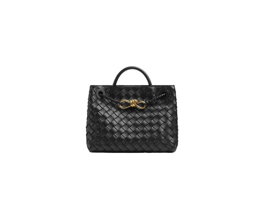 Bottega Veneta Bottega Veneta Small Andiamo In Lambskin With Brass Finish Hardware Black