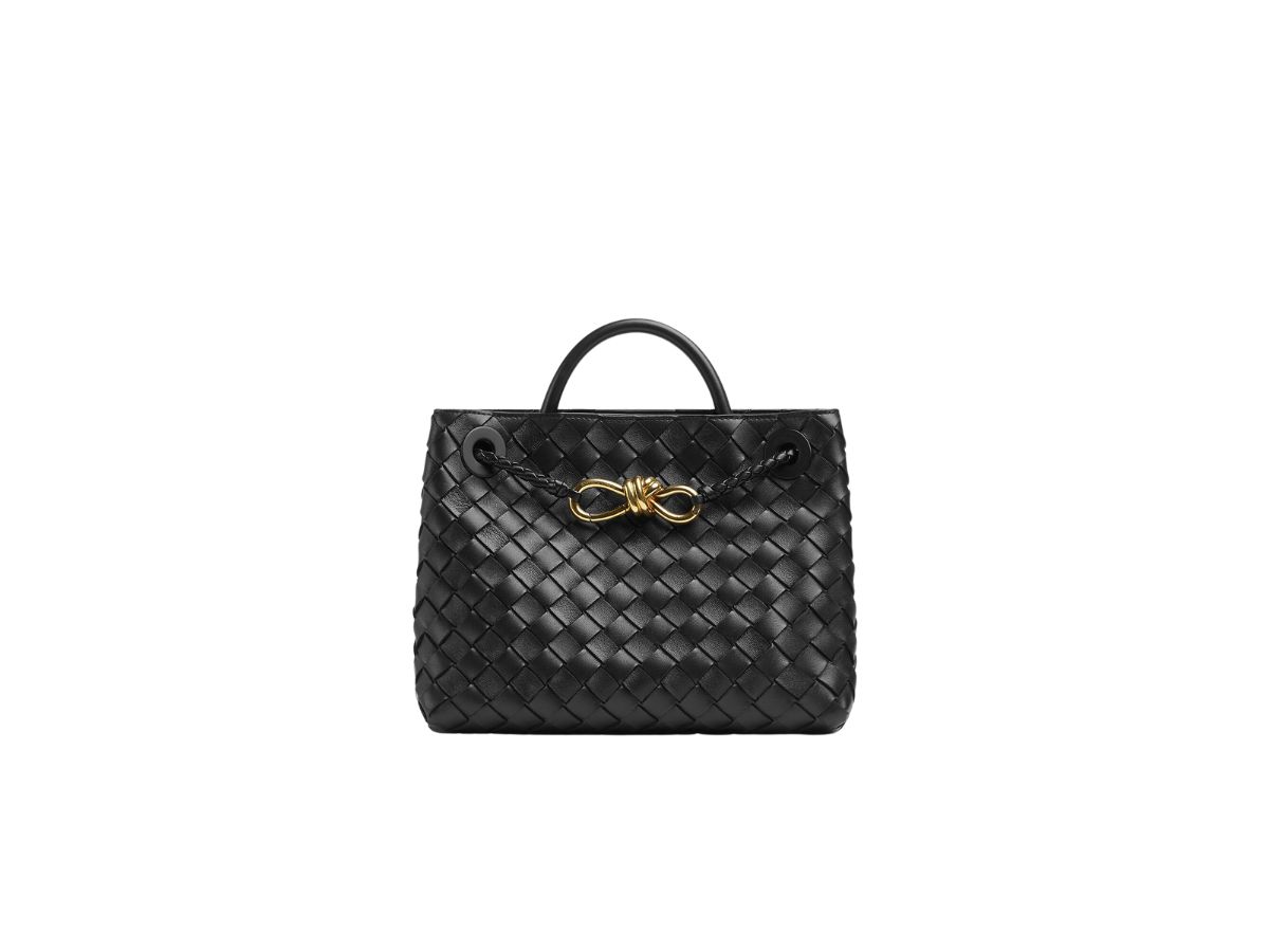 Bottega Veneta Bottega Veneta Small Andiamo In Lambskin With Brass Finish Hardware Black