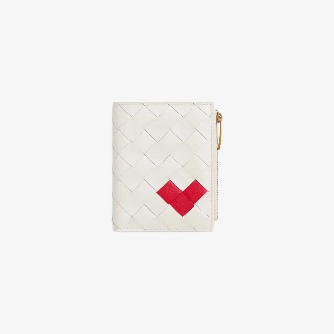 Bottega Veneta Bottega Veneta Small Intrecciato Bi-Fold Zip Wallet White
