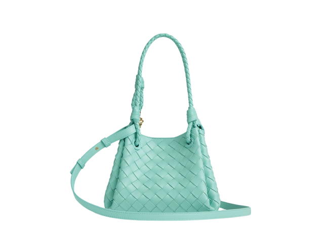 Bottega Veneta Bottega Veneta Small Parachute In Lambskin With Brass Finish Hardware Green Oasis - view 2